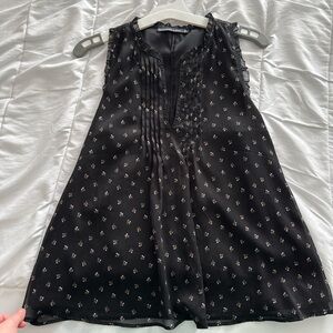 Abercrombie & Fitch Black Blouse with White Floral Accents